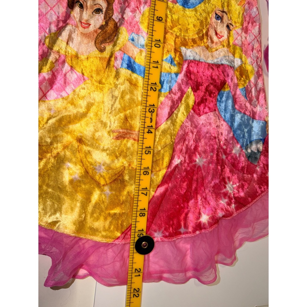 Vintage Disney Princess Nightgown Sz 4 Pink Velvet Belle Cinderella Aurora - Picture 5 of 6